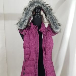 GreenTea Purple Vest Removeable Hood  Size S